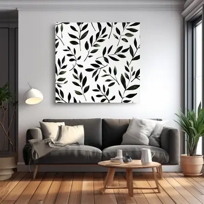 Modern Botanical Bliss - Monochrome Leaf Pattern