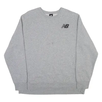 NEW BALANCE Mens Sweatshirt Grey Crew Neck 2XL