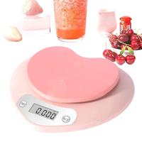 Heart Shaped Kitchen Electronic Food Scale, 1 Count 1g/5kg Food Measuring Tool, Portable Kitchen Measuring Tool for Prep Bake...