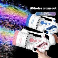 2025 Summer Cute 69 Hole Bubble Machine Toy, Durable Handheld Bubble Machine, 50 Ml Bubble Liquid And Bubble Machine Tray, Re...