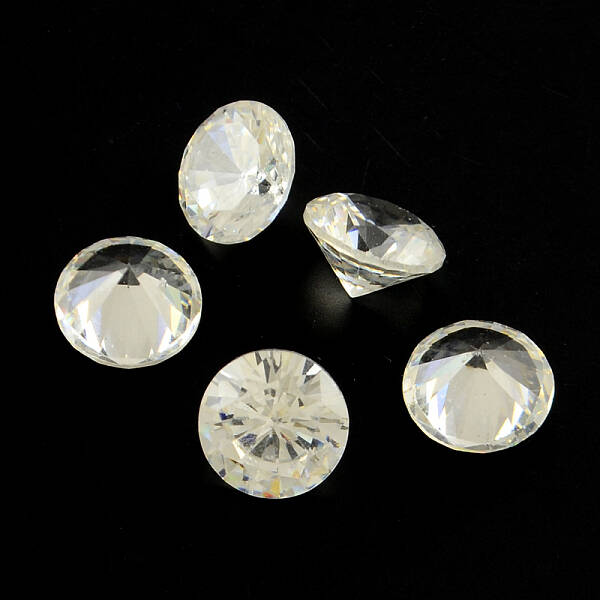 Diamond Shaped Cubic Zirconia Pointed Back Cabochons