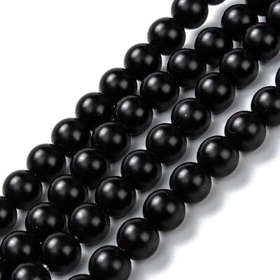 Natural Black Onyx Beads Strands