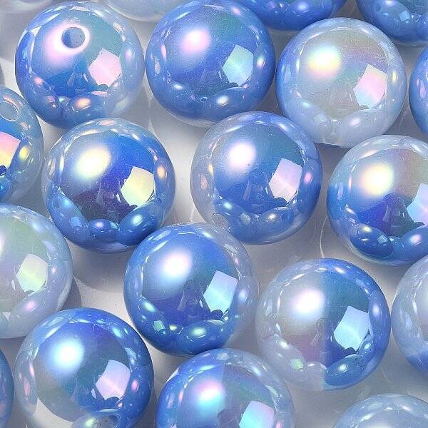 UV Plating Rainbow Iridescent Opaque Acrylic Beads