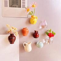 Creative Mini Ceramic Vase Design Decorating Magnet, 5pcs/8pcs set Refrigerator Magnet, DIY Fridge Magnet for Flower, Home & ...