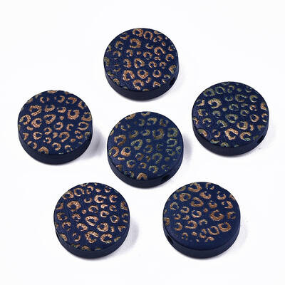 Painted Natural Wood Beads
