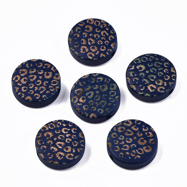 Painted Natural Wood Beads