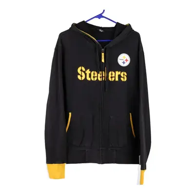 Pittsburgh Steelers Reebok NFL Hoodie - Large Black Cotton Blend