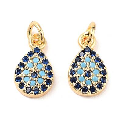 Brass Micro Pave Cubic Zirconia Pendants