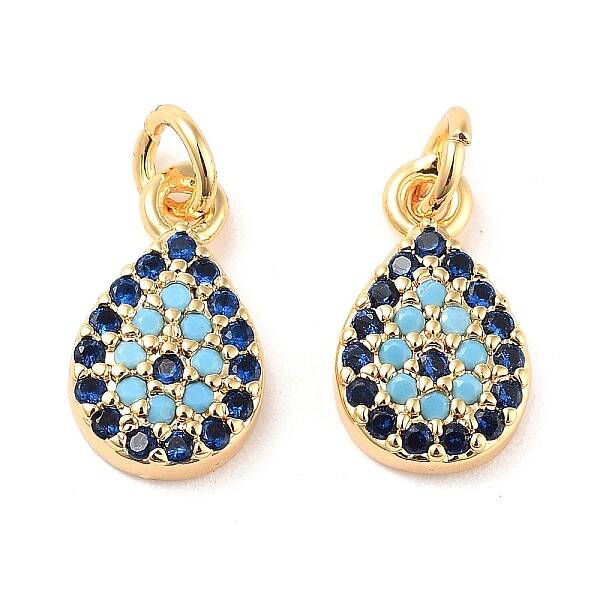 Brass Micro Pave Cubic Zirconia Pendants