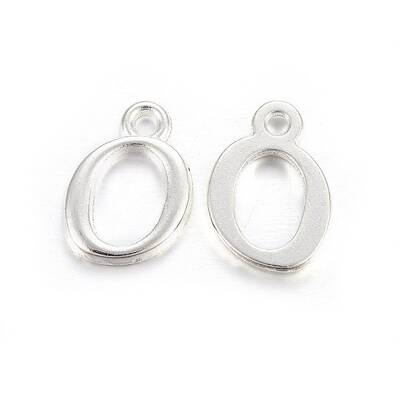 Silver Color Plated Alloy Letter Pendants