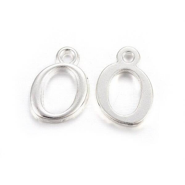 Silver Color Plated Alloy Letter Pendants