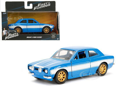 Brians Ford Escort Light Blue with White Stripes \