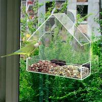 Bird Feeder, Transparent Window Hanging Bird Feeder House, Suction Cups Mounted Outdoor Hanging Feeders, Floating Bird House,...