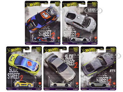 Slide Street 2 5 piece Set Car Culture 2024 Series H Diecast Model Cars by Hot Wheels