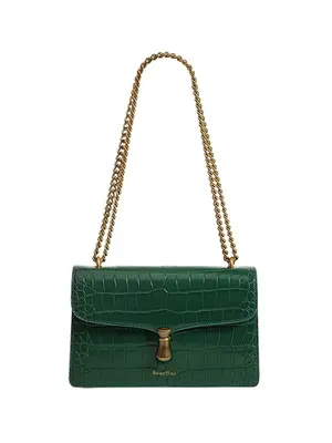 Smting croc chain flap bag