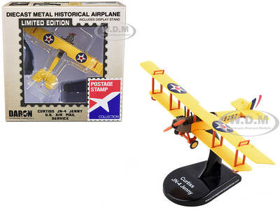 Curtiss JN4 Jenny Biplane Aircraft US Air Mail Service United States Army 1/100 Diecast Model Airplane by Postage Stamp