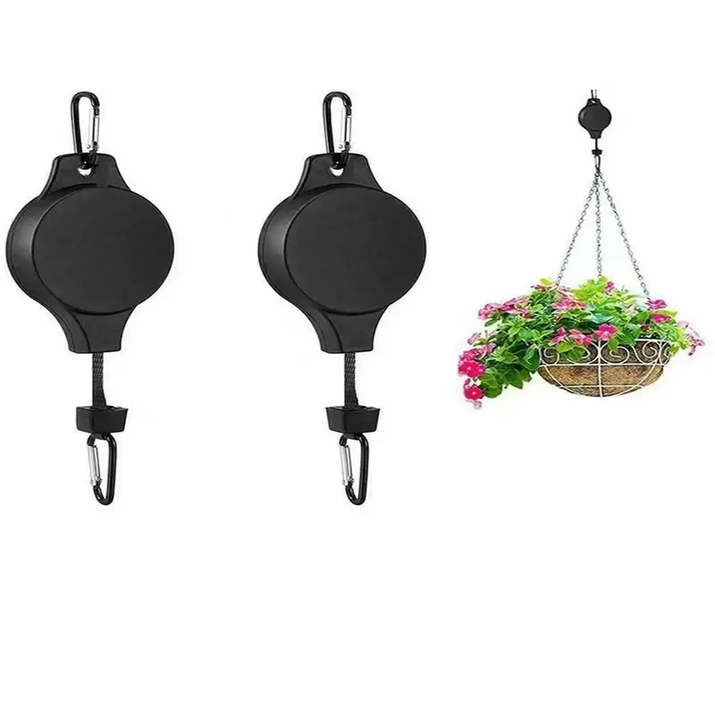 Heavy Duty Plant Pulley For Hanging Plants , Retractable Pulley Plant Hanger Hook For Garden