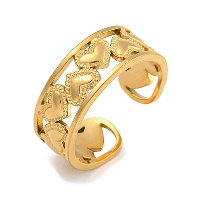 304 Stainless Steel Open Cuff Rings for Women