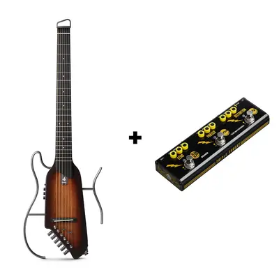 Donner HUSH™ I Acoustic-Electric Travel Guitar - Mahogany Sunburst / Guitar+Triple Threat