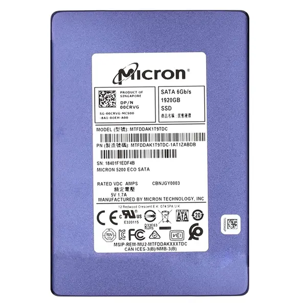 00CRVG Dell 1.92TB SATA 6GB/s 2.5-Inch Solid State Drive