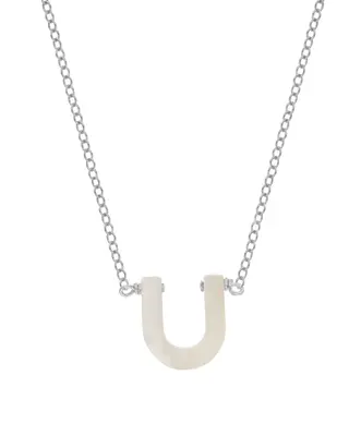 Dawn Initial Necklace | Metal Color: Silver | Style: U