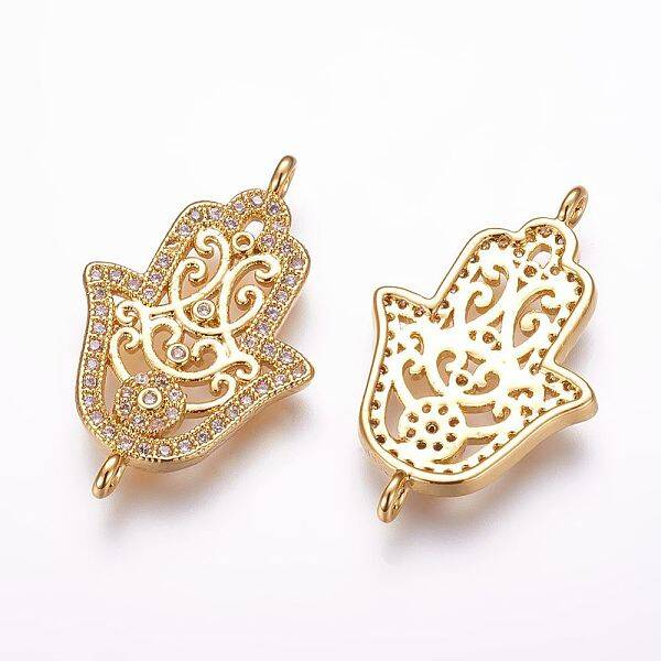 Brass Micro Pave Clear Cubic Zirconia Links