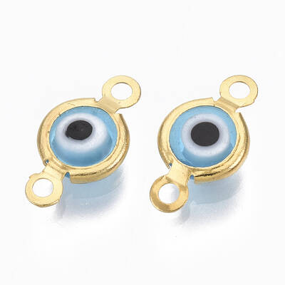 Handmade Evil Eye Lampwork Links connectors