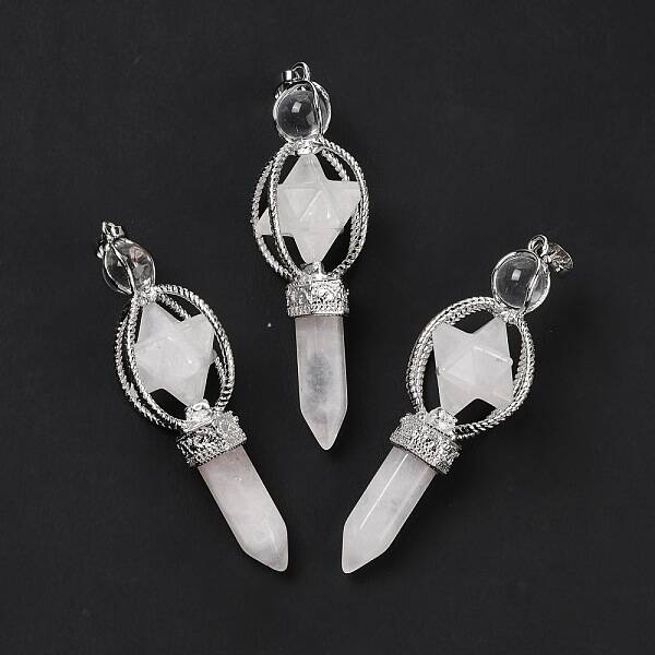 Natural Quartz Crystal Big Pendants