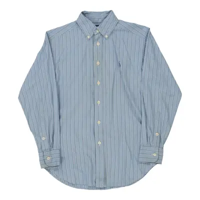 Age 8 Ralph Lauren Striped Shirt - Small Blue Cotton