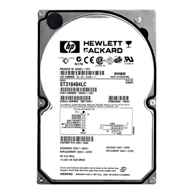 A5531-69001 HP 18.2GB Wide Ultra2 SCSI 10000 3.5-inch Hard Drive