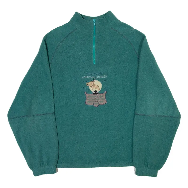 VINCI Mountain Canada Mens Sweatshirt Green 1/4 Zip M