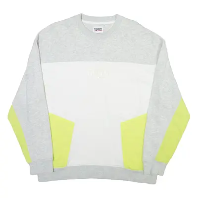 TOMMY JEANS Mens Sweatshirt White Crew Neck M