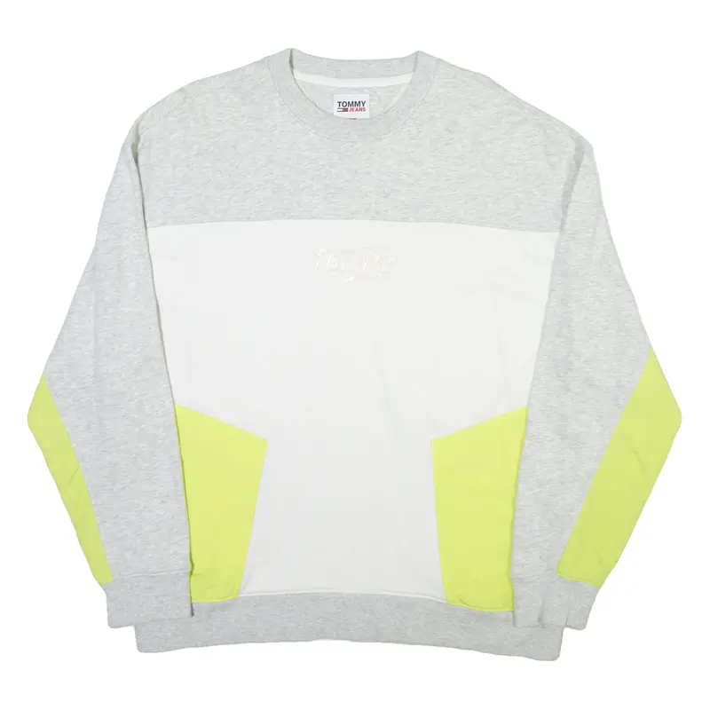 TOMMY JEANS Mens Sweatshirt White Crew Neck M