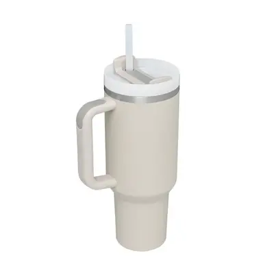 40 Oz Tumbler With Handle Straw Insulated, Stainless Steel Spill Proof Vacuum Coffee Cup Tumbler With Lid Tapered Mug Gifts F...