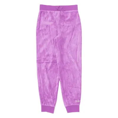 JUICY COUTURE Velvet Trousers Purple Relaxed Tapered Girls W20 L20