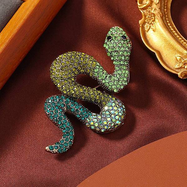 Snake Alloy Rhinestone Brooches for Backpack Clothes