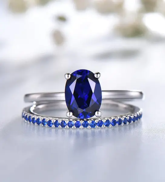 Sapphire Four-Prong Petite Comfort Fit Ring Sapphire Wedding Band