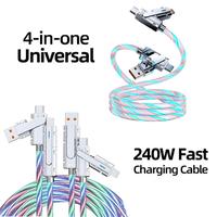 240W Turbo 4-in-1 Charging Cable - iPhone 16 & Galaxy S24 Ready | 3X Speed & Travel Essential