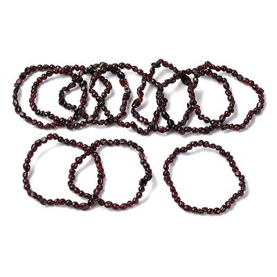 Natural Garnet Bead Stretch Bracelets