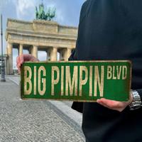 Funny Vintage Big Pimpin Blvd Metal Street Tin Sign  16x4 Inch Wall Art Decor Iron Poster for Home Farmhouse Bar Cafe Garage ...