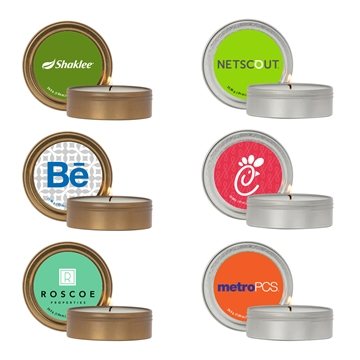 50 Customized 2 oz Scented Candle in Screw-Top Metal Tin