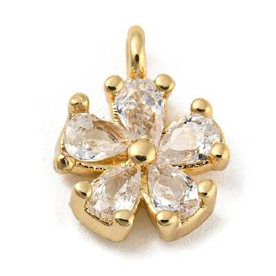 Brass with Clear Cubic Zirconia Charms