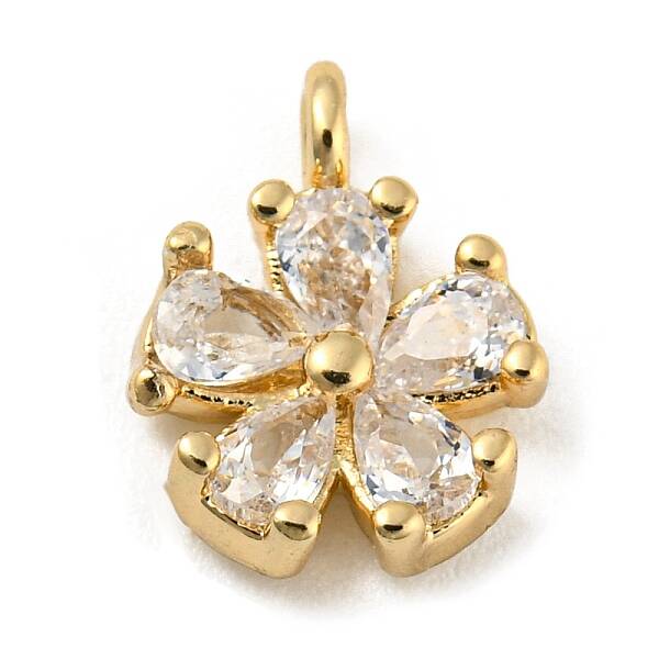 Brass with Clear Cubic Zirconia Charms