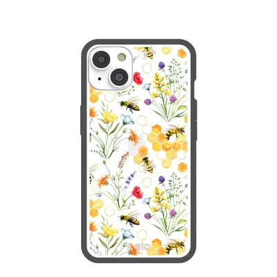 Clear Sweet Bees iPhone 14/16e Case With Black Ridge