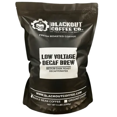 Low Voltage Decaf 5 LB - ✔️100% Arabica Beans  ✔️ Medium Dark Roast  ✔️Decaffeinated - Whole Bean - Ground Coffee...