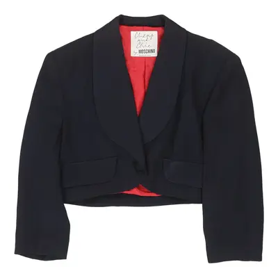 Cheap & Chic Moschino Cropped Blazer - Medium Navy Acetate | Size: medium