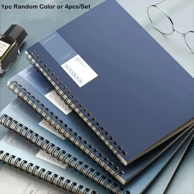 Letter Pattern Coil Notebook, 1 Count /4 Counts A5 Paper Notebook, Notepad, Lined Notebook, Stationery Supplies, Student Wri...