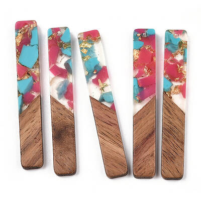 Transparent Resin & Walnut Wood Big Pendants