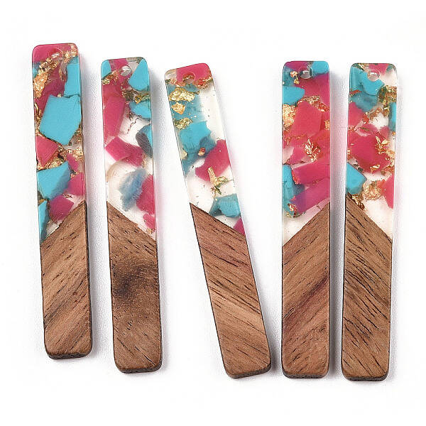 Transparent Resin & Walnut Wood Big Pendants