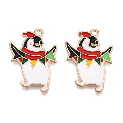Christmas Theme Alloy Enamel Pendants
